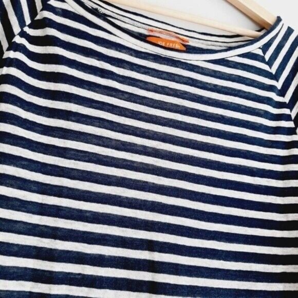 JOE FRESH | 100% Linen Stripped Tee Dress Mini Semisheer Sz L - Picture 5 of 9